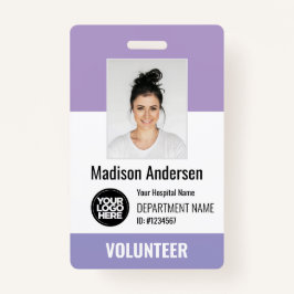 Tarjeta De Identificación Volunteer Photo ID Badges with Clip or Lanyard