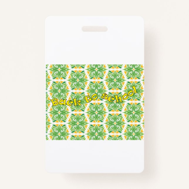 Tarjeta De Identificación Volver a la escuela (Anverso)