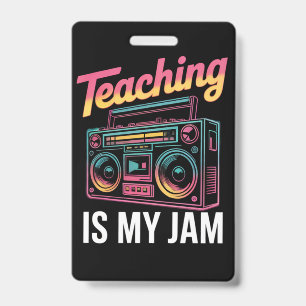 Tarjeta De Identificación Vuelta al cole Retro Enseñar es mi pasión 80s 