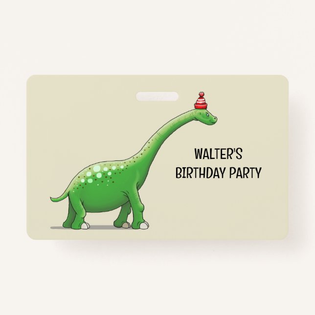 Tarjeta De Identificación Walter el dinosaurio (Anverso)