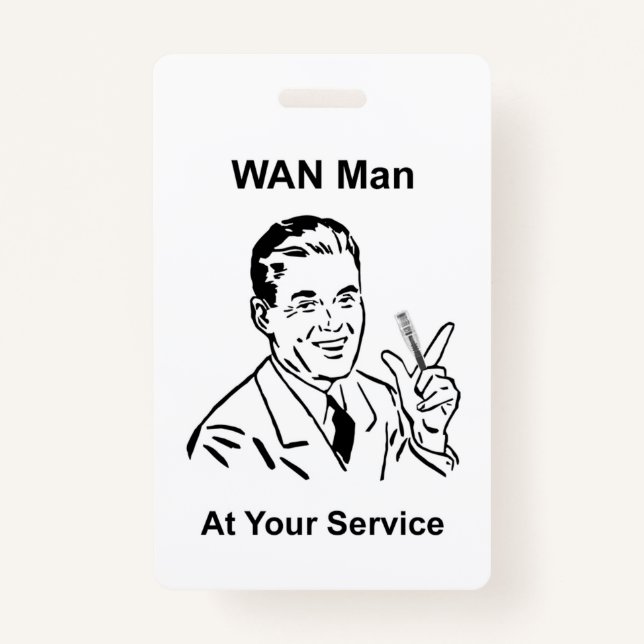 Tarjeta De Identificación WAN Man At Your Service Retro Tech (Anverso)
