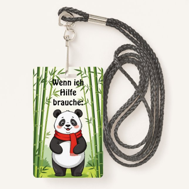 Tarjeta De Identificación "Wenn ich Hilfe brauche:" Ausweis (Anverso son cordón)