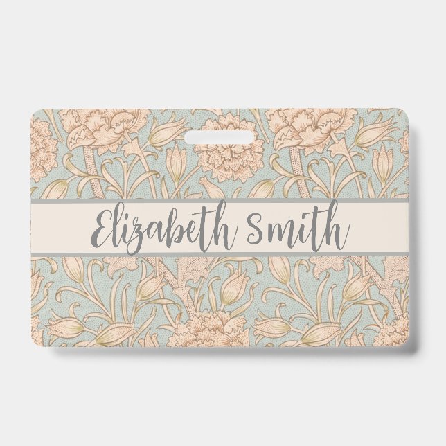 Tarjeta De Identificación William Morris Wild Tulip Flower Floral Design (Front)