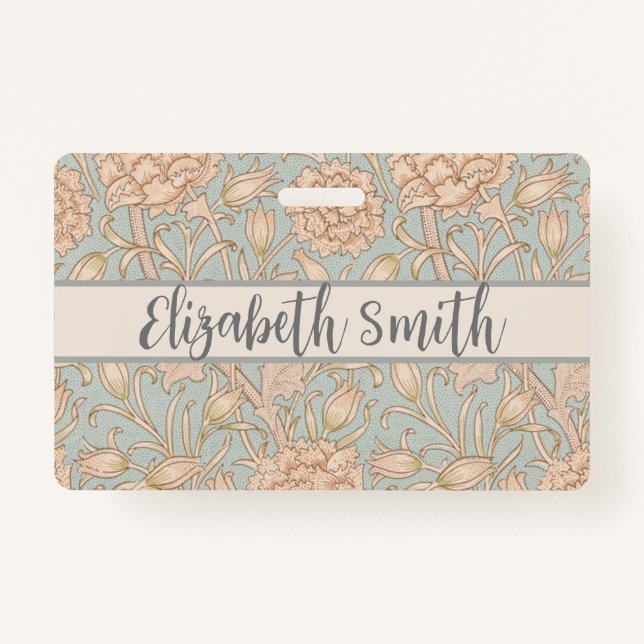 Tarjeta De Identificación William Morris Wild Tulip Flower Floral Design (Anverso)