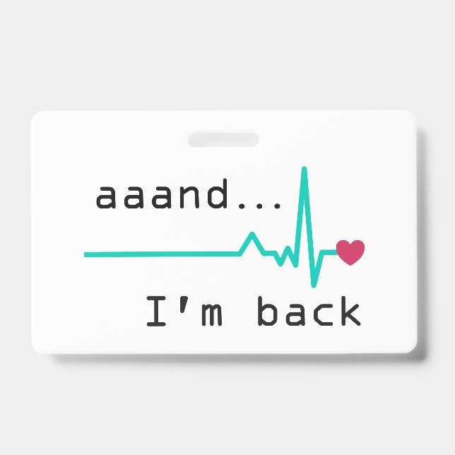 Tarjeta De Identificación Y vuelvo, Negocio Superviviente de Ataque al Coraz (Parte frontal)