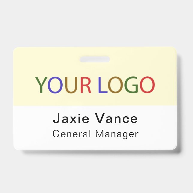 Tarjeta De Identificación Yellow Custom Hard Plastic  with Metal Clip (Anverso)