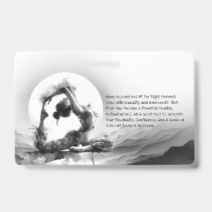 Tarjeta De Identificación Yoga Reiki Postura del Rey Pigeon de una Pierna Ac