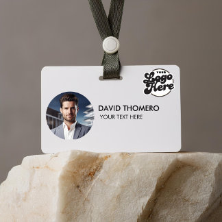 Tarjeta De Identificación Your Logo Here Company Business QR Code Photo Name