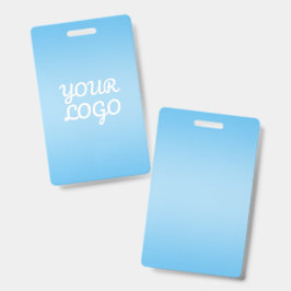 Tarjeta De Identificación Your Logo & Modern Simple Ombre | Light Blue