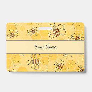 Tarjeta De Identificación Zumbido de abeja Abejas melíferas Lindas