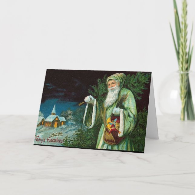 Tarjeta de iglesia de la aldea de Navidad (Anverso)