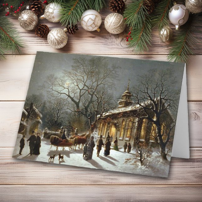 Tarjeta de iglesia de Navidades de moda antigua (Subido por el creador)