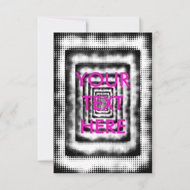 Tarjeta de ilusión óptica divertida en blanco y ne (Anverso)