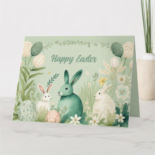 Tarjeta de ilustracion acuarela de Pascua