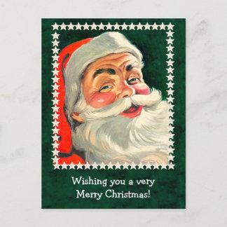 Tarjeta de Ilustracion clásica de Santa Claus al P