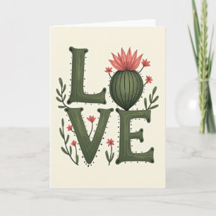 Tarjeta de ilustración de amor floral
