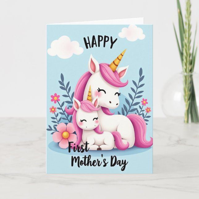 Tarjeta de ilustración de amor maternal mágico (Anverso)