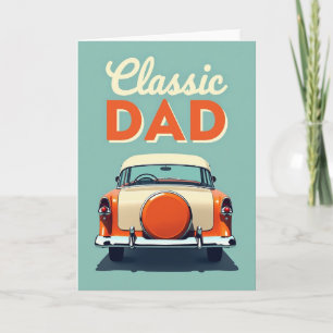 Tarjeta de ilustración de auto clásico de papá