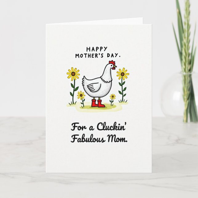 Tarjeta de ilustración de ave fabulosa mamá (Anverso)