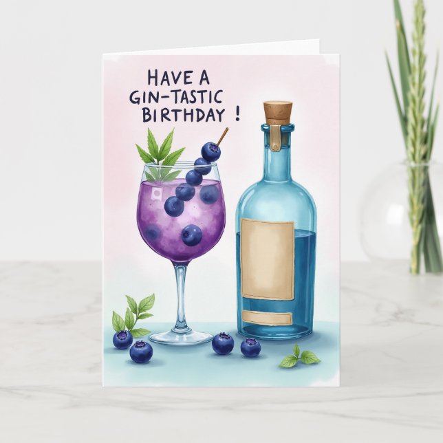 Tarjeta de ilustración de bebida de cumpleaños (Anverso)