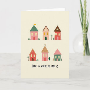 Tarjeta de ilustración de casas de mamá en casa