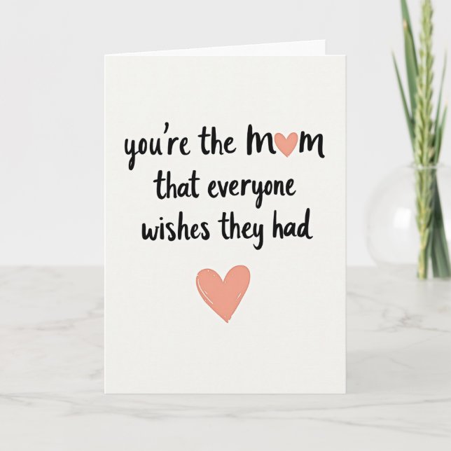 Tarjeta de ilustración de corazones de mamá dulce (Anverso)