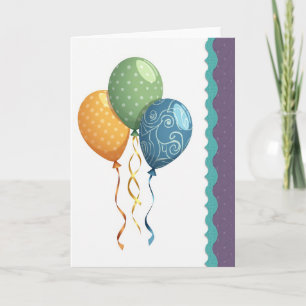 Tarjeta de ilustración de cumpleaños con orbe past