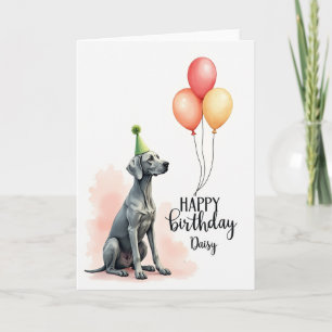 Tarjeta de ilustración de cumpleaños de perro