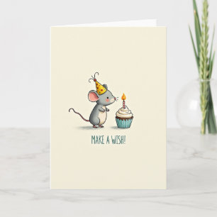 Tarjeta de ilustración de cumpleaños de ratón