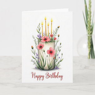Tarjeta de ilustración de cumpleaños festivo