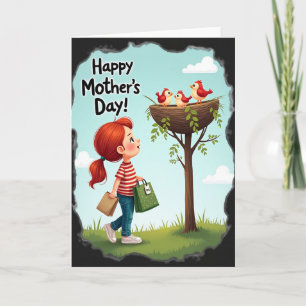Tarjeta de ilustración de familia dulce