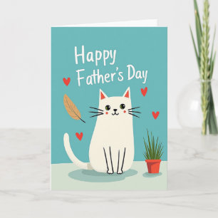 Tarjeta de ilustración de gato del día del padre