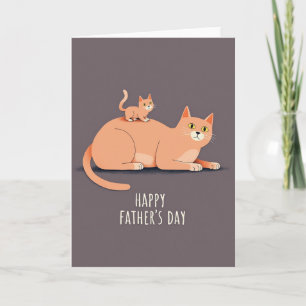 Tarjeta de ilustración de gatos del Día del Padre