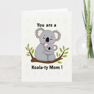 Tarjeta de ilustración de Koala Ty Mom