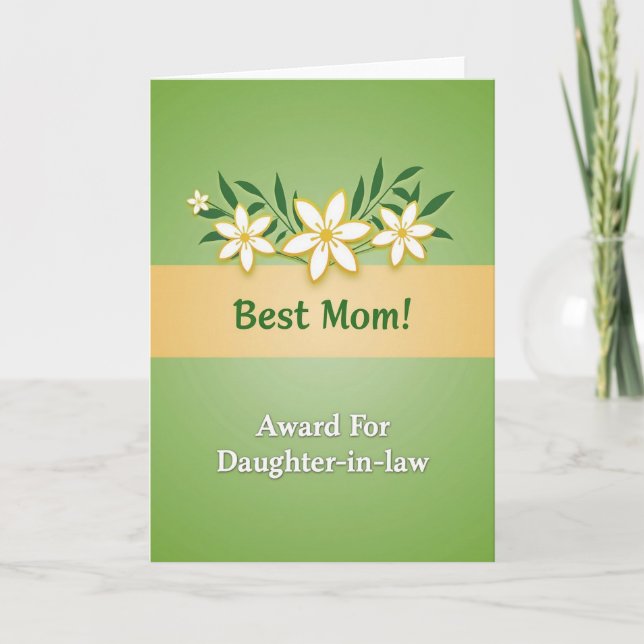 Tarjeta de ilustración de la mejor mamá verde (Anverso)