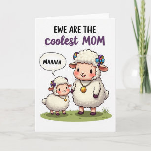 Tarjeta de ilustración de la oveja mamá más genial