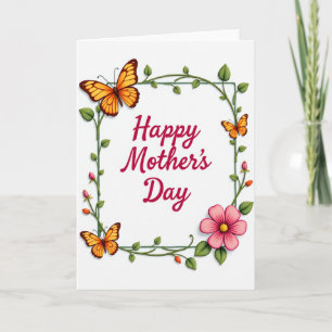 Tarjeta de ilustración de madre carmesí