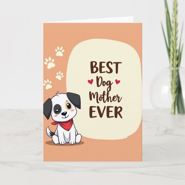 Tarjeta de ilustración de madre perruna (Anverso)