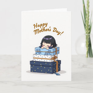 Tarjeta de ilustración de madre sonriente