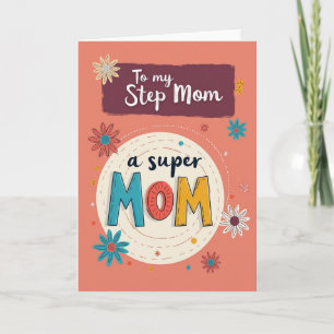 Tarjeta de ilustración de mamá azul verdoso