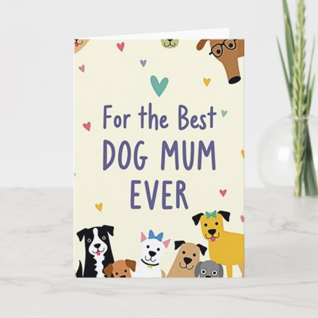 Tarjeta de ilustración de Mamá de Perro Siempre (Anverso)