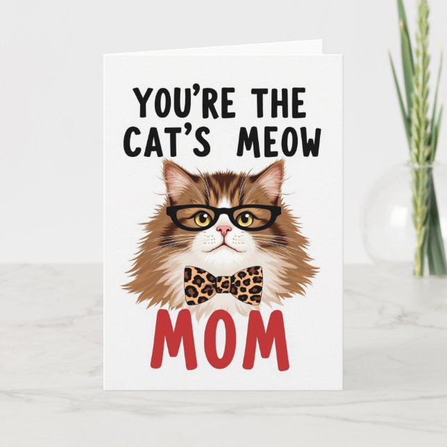 Tarjeta de ilustración de mamá el meow de los gato (Anverso)