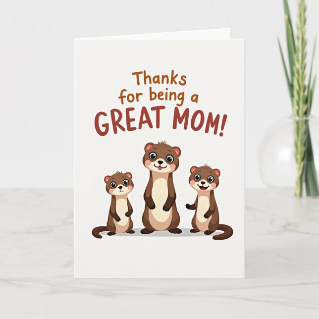 Tarjeta de ilustración de Mamá genial (Anverso)