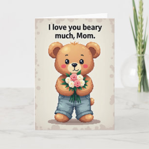 Tarjeta de ilustración de mamá muy oso