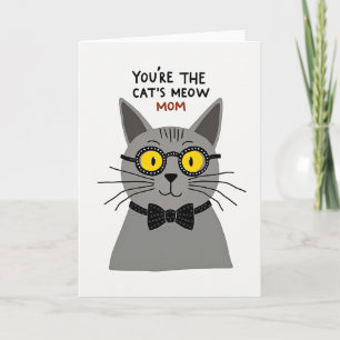 Tarjeta de ilustración de mamás el Meow de los gat