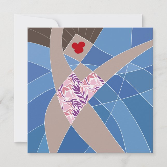 Tarjeta de ilustración de moda de traje de baño Sp (Anverso)