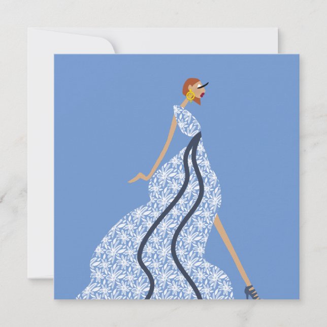Tarjeta de Ilustracion de moda Fiesta de cócteles (Anverso)