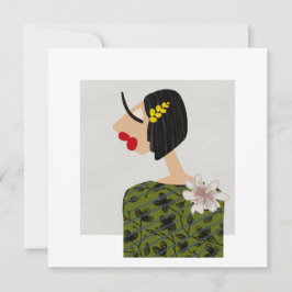 Tarjeta de Ilustracion de moda Flower Girl 2