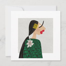 Tarjeta de Ilustracion de moda Flower Girl no3