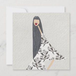 Tarjeta de ilustración de moda glamour floral feme